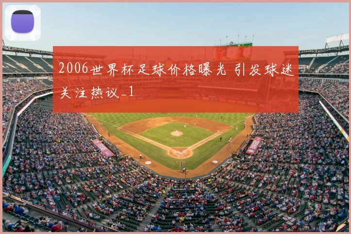 2006世界杯足球价格曝光 引发球迷关注热议_1
